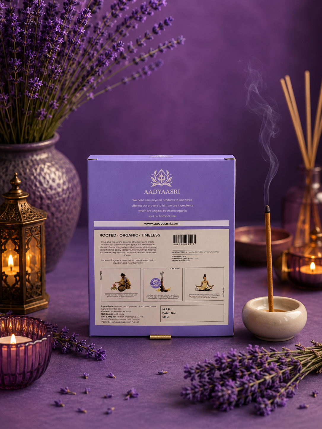 Lavender Dhoop Sticks (Bamboo less)