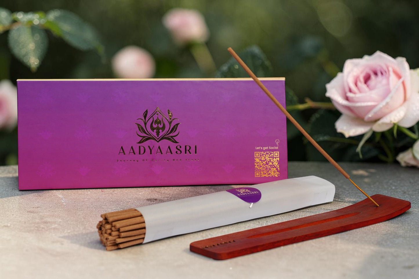 Rose Natural Incense Sticks - Kalkaji Mandir