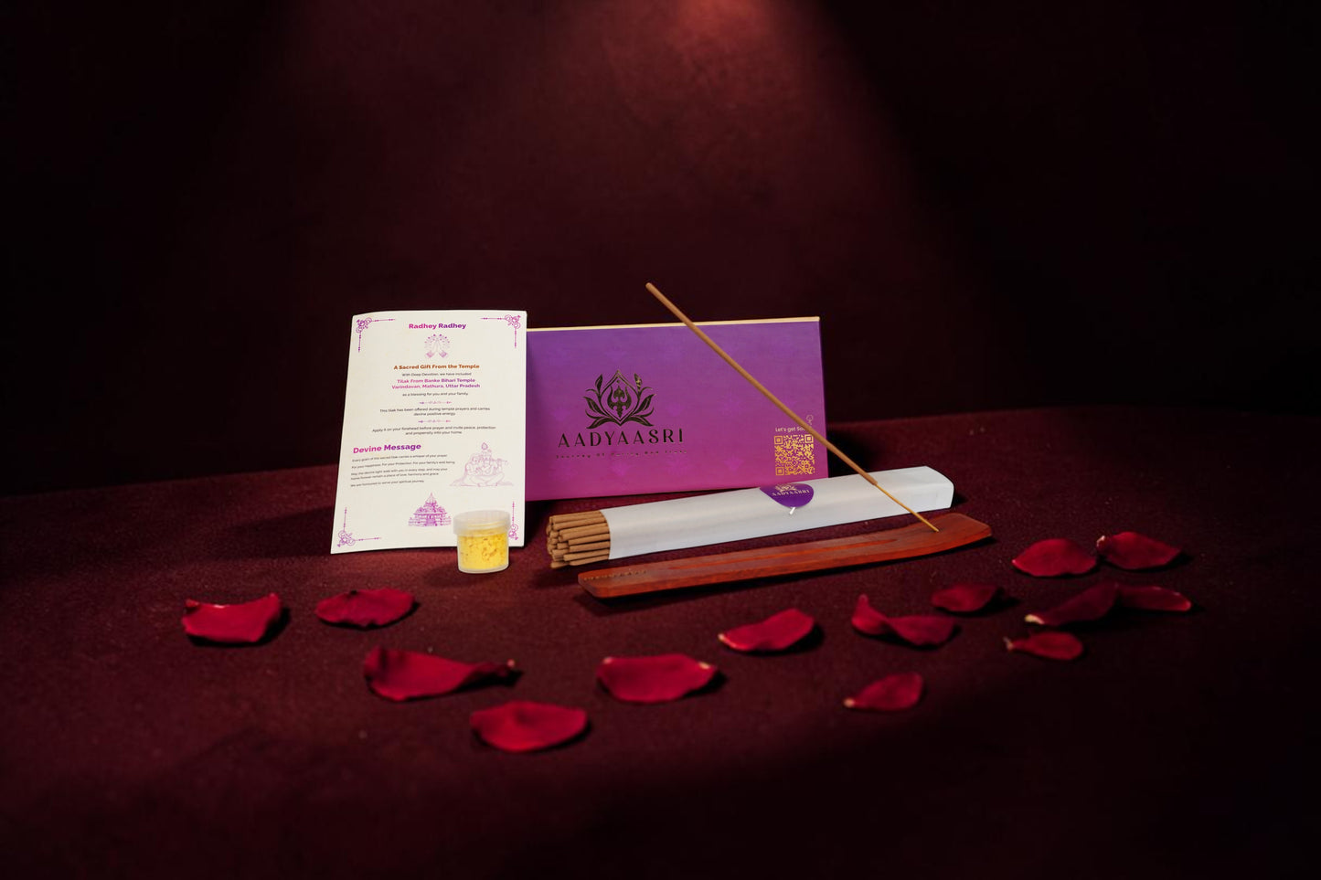 AADYAASRI SHRI BANKE BIHARI NATURAL INCENSE STICKS - ROSE