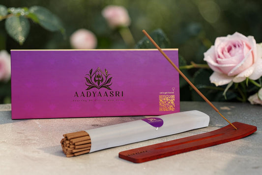 AADYAASRI SHRI BANKE BIHARI NATURAL INCENSE STICKS - ROSE