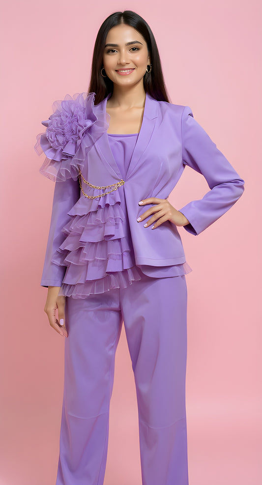 Flower blazer cordset
