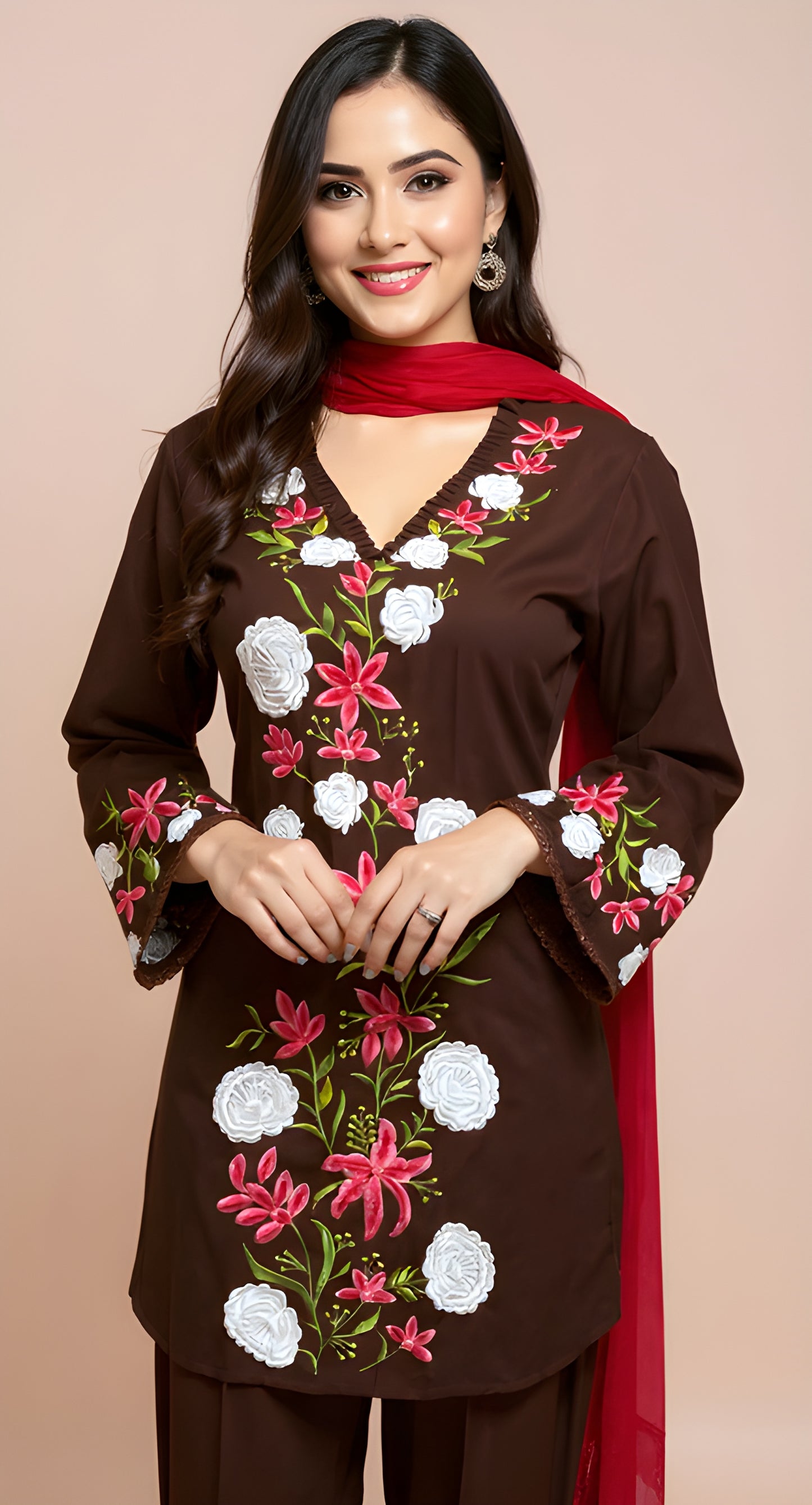 Chocolate Bloom Kurta Set